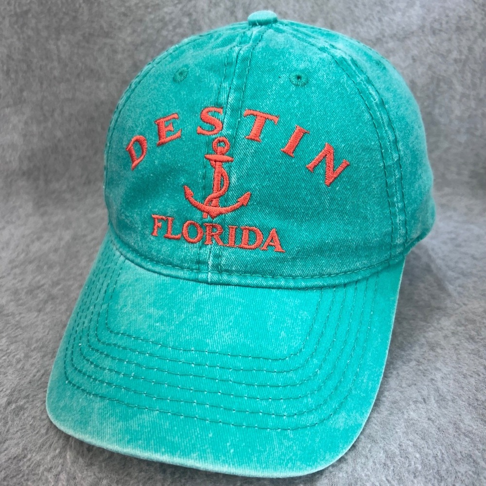 Destin Florida Anchor Unisex Teal Alvin's Island Baseball Hat Acid Wash OSFM